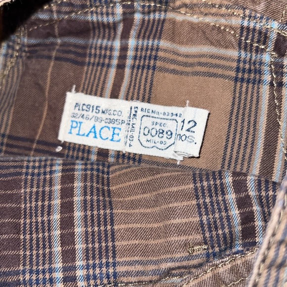 Childrens place plaid overalls 12 months - Picture 2 of 3